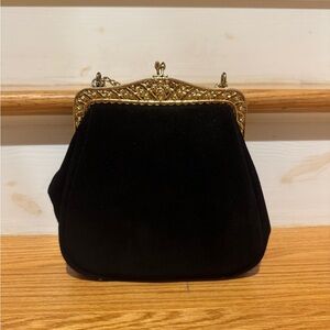 Vintage kiss lock crossbody evening bag